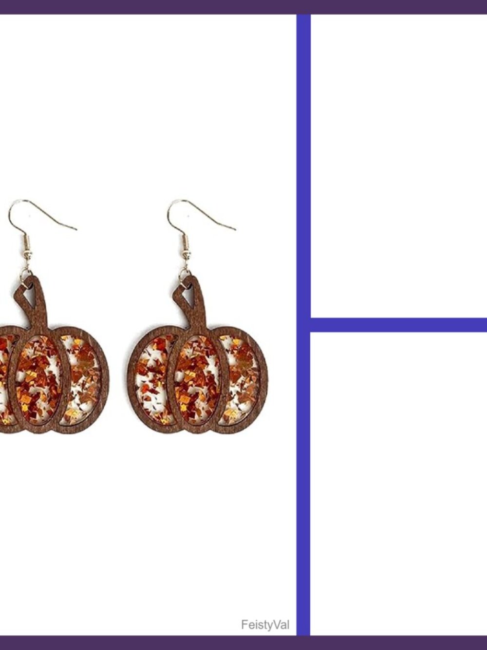 Handmade Wooden Pumpkin Dangle Earrings Leopard Cow Print Leather Fall Jewelry